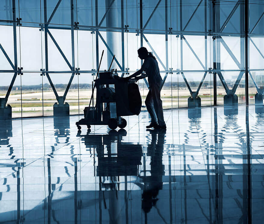 Office with Shining Floors and Janitorial Service